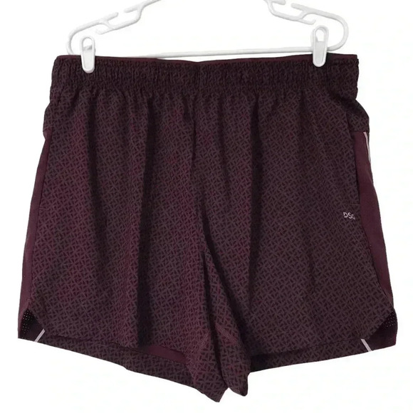 DSG 5” STRIDE RUN SHORTS TEAM BURGUNDY GEO MENS SIZE XL MOISTURE WICKING - Picture 1 of 9
